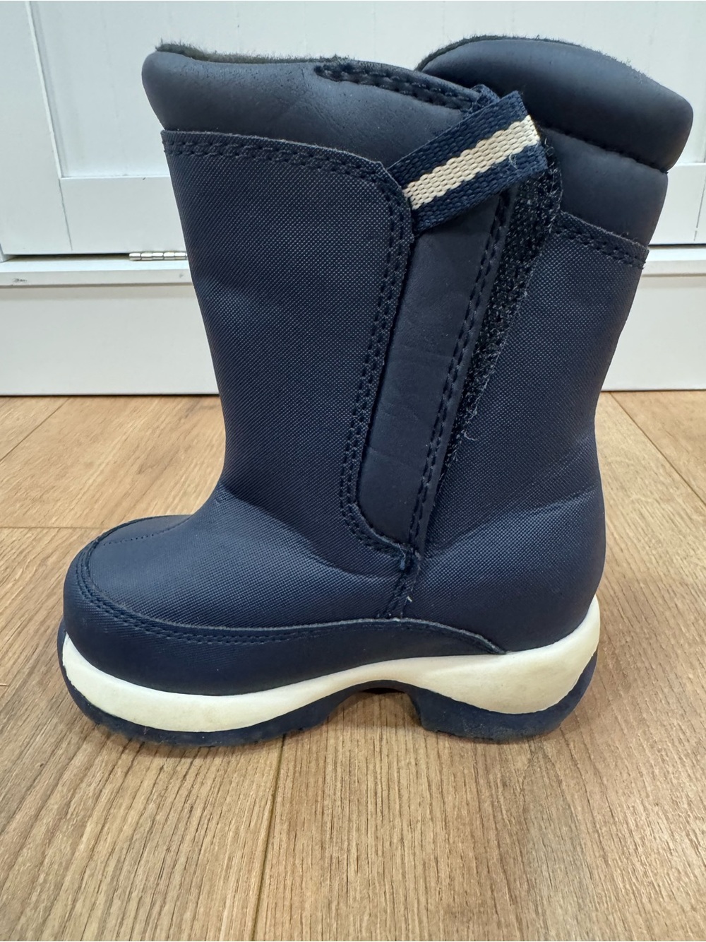 Lands’ End Toddler Size 7 Navy Blue Winter Snow Boots Fleece Lined